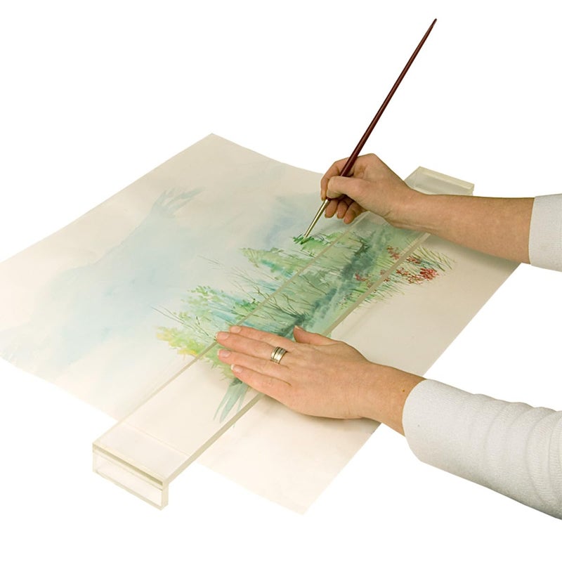 Creative Mark Artist Leaning Bridge Hand and Wrist Leaning Bridge Acrylic Used For Steady Hand Painting, Drawing & Sketching, Transparent, 24 Inch - Image 4